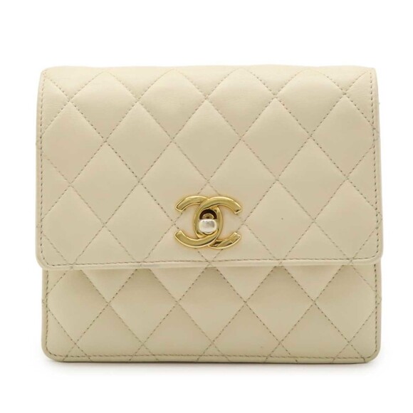 CHANEL Ivory Leather Logo Fanny Pack - Picture 1 of 10